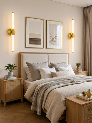 Applique Murale LED Linéaire Doré — Luminaire Design Moderne Double Diffusion | AXIS™