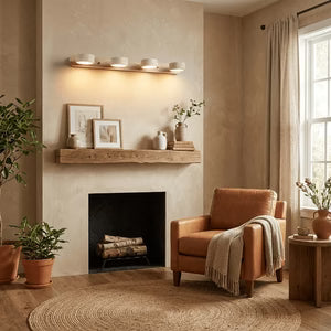 Applique Murale Travertin Duo Rotative Wabi-Sabi — Luminaire Minéral Salle de Bain | CALANQUE™