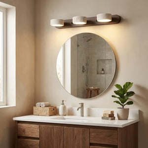 Applique Murale Travertin Duo Rotative Wabi-Sabi — Luminaire Minéral Salle de Bain | CALANQUE™