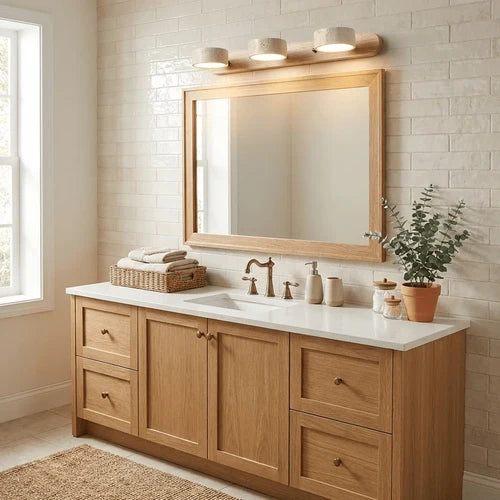 Applique Murale Travertin Duo Rotative Wabi-Sabi — Luminaire Minéral Salle de Bain | CALANQUE™