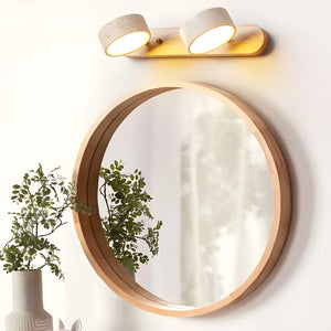 Applique Murale Travertin Duo Rotative Wabi-Sabi — Luminaire Minéral Salle de Bain | CALANQUE™