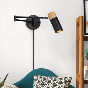 Applique Murale Articulée en Bois et Métal — Bras Orientable 360° pour Lecture | Arko™