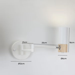 Applique Murale Articulée en Bois et Métal — Bras Orientable 360° pour Lecture | Arko™