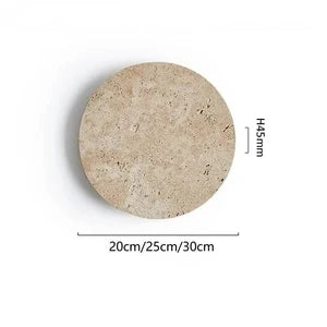 Applique Murale Disque en Travertin Naturel — Halo LED Rétroéclairé Wabi-Sabi | HALO™