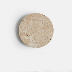 Applique Murale Disque en Travertin Naturel — Halo LED Rétroéclairé Wabi-Sabi | HALO™