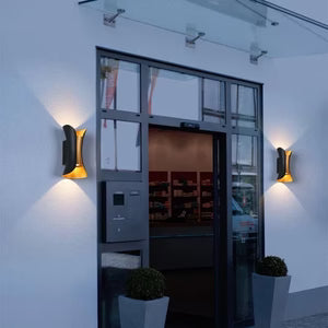 Applique Murale Double Faisceau LED en Aluminium Noir et Doré pour Salon ou Couloir | LEDS™