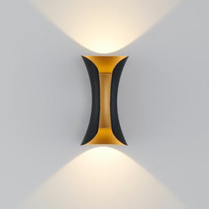 Applique Murale Double Faisceau LED en Aluminium Noir et Doré pour Salon ou Couloir | LEDS™