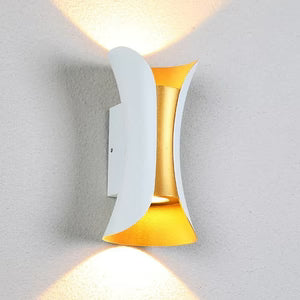 Applique Murale Double Faisceau LED en Aluminium Noir et Doré pour Salon ou Couloir | LEDS™