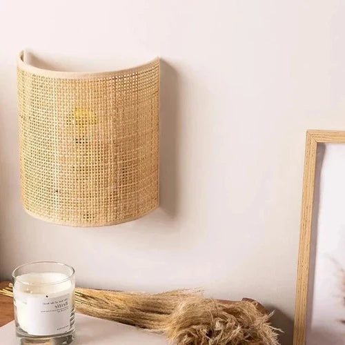 Applique Murale en Bambou Tressé – Design Japandi et Zen pour Chambre ou Salon | BAMB™