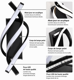 Applique Murale LED Design Spirale — Tricolore Réglable 24W | SPIRA™