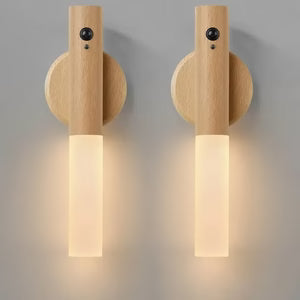 Applique Murale LED en Bois Rechargeable — Capteur de Mouvement et Fixation Magnétique | SENSO™