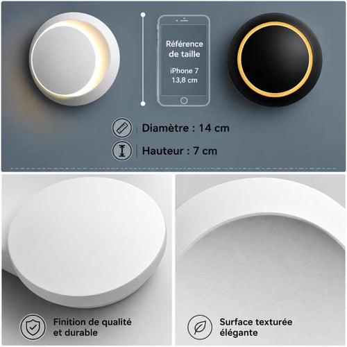Applique Murale LED Rotative 350° — Spot Orientable 5W en Aluminium | PIVOT™