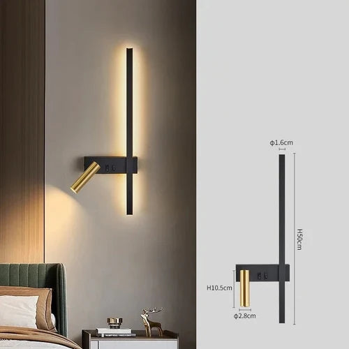 Applique Murale Liseuse pour Chambre avec Barre LED Orientable | Lumia™