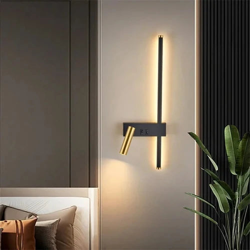 Applique Murale Liseuse pour Chambre avec Barre LED Orientable | Lumia™