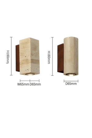 Applique Murale Marbre Jaune Wabi-Sabi — Luminaire Travertin Style Japonais | SATORI™