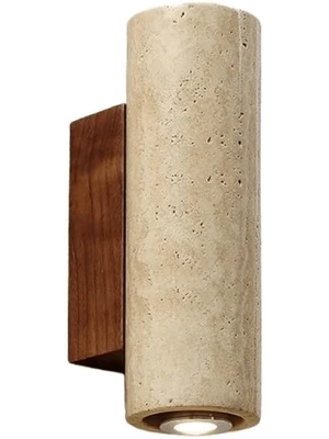 Applique Murale Marbre Jaune Wabi-Sabi — Luminaire Travertin Style Japonais | SATORI™