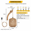 Applique Murale Rotin Tressé et Bras Courbé en Bois — Style Bohème | KORA™