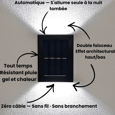 Applique Murale Solaire Étanche Design Haut et Bas pour Extérieur | Lizzy™