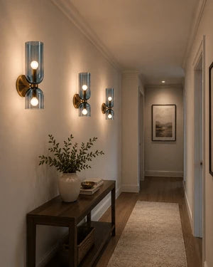 Applique Murale Verre Nordique — Luminaire Design Européen 2 Feux | AZURE™