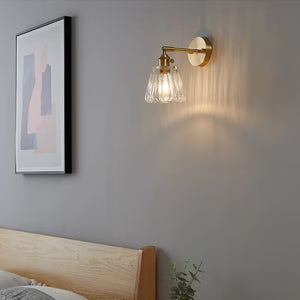 Applique Murale Vintage en Laiton et Verre Cannelé — Style Atelier Rétro | ODEON™