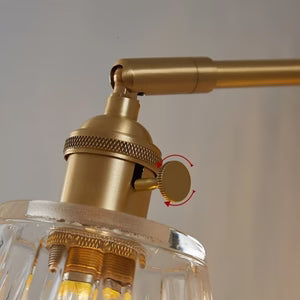 Applique Murale Vintage en Laiton et Verre Cannelé — Style Atelier Rétro | ODEON™