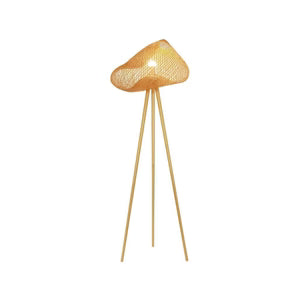 Lampadaire Trépied en Rotin Artisanal ROTINA – Design Bohème pour Salon ou Chambre