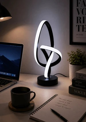 Lampe de Bureau Double Hélice LED — Design Créatif Tricolore Tactile | HÉLICE™