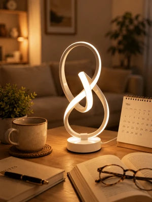 Lampe de Bureau Double Hélice LED — Design Créatif Tricolore Tactile | HÉLICE™