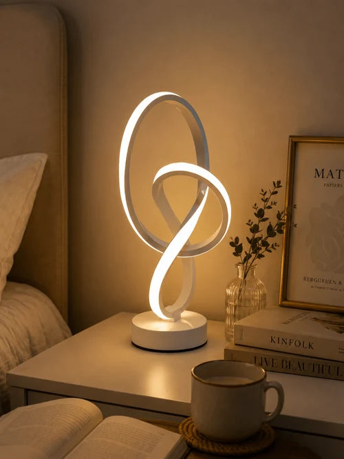 Lampe de Bureau Double Hélice LED — Design Créatif Tricolore Tactile | HÉLICE™