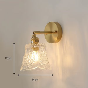 Luminaire Fleur en Verre Texturé et Laiton — Suspension ou Applique | COROLLE™