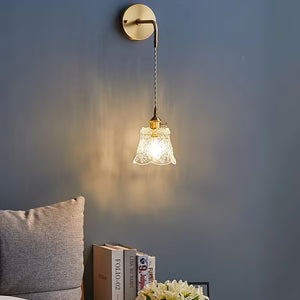 Luminaire Fleur en Verre Texturé et Laiton — Suspension ou Applique | COROLLE™