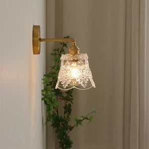 Luminaire Fleur en Verre Texturé et Laiton — Suspension ou Applique | COROLLE™
