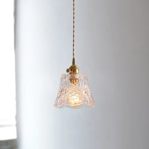 Luminaire Fleur en Verre Texturé et Laiton — Suspension ou Applique | COROLLE™