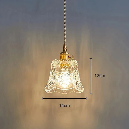 Luminaire Fleur en Verre Texturé et Laiton — Suspension ou Applique | COROLLE™