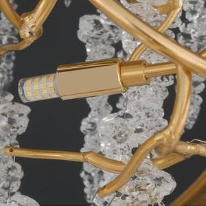 Lustre Cascade en Cristal et Design Doré — Suspension Luxe pour Salon | CASCADE™