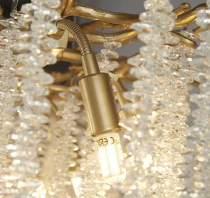 Lustre Cascade en Cristal et Design Doré — Suspension Luxe pour Salon | CASCADE™