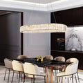 Lustre Ovale en Cristal K9 Dimmable — Télécommande Incluse, Design Luxe | ELLIPSE™