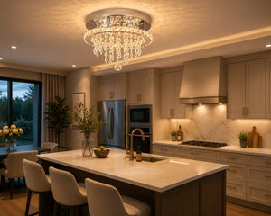 Lustre Plafonnier Cristal K9 Dimmable Télécommande — Design Couronne Moderne | CORONA™