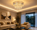 Lustre Plafonnier Cristal K9 Dimmable Télécommande — Design Couronne Moderne | CORONA™