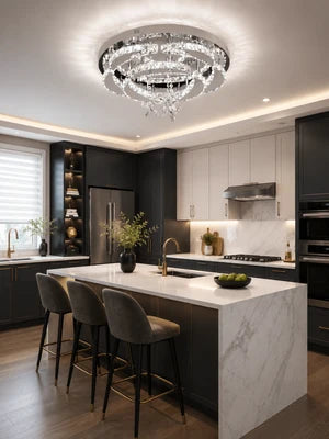 Lustre Plafonnier Luxe en Cristal K9 Dimmable — Télécommande Incluse | NIMBUS™