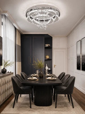 Lustre Plafonnier Luxe en Cristal K9 Dimmable — Télécommande Incluse | NIMBUS™