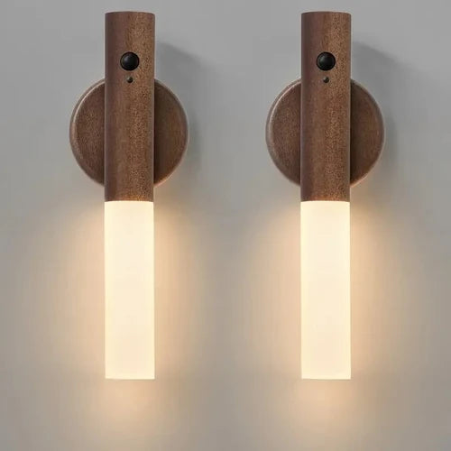 Applique Murale LED en Bois Rechargeable — Capteur de Mouvement et Fixation Magnétique | SENSO™