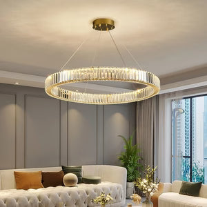 Plafonnier Cristal Luxe Nordique — Luminaire LED Dimmable Télécommande | IRALAN™