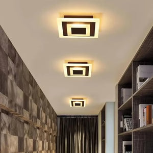 Plafonnier LED Compact Design Carré — Éclairage Blanc Chaud pour Salon ou Chambre | LAMIA™