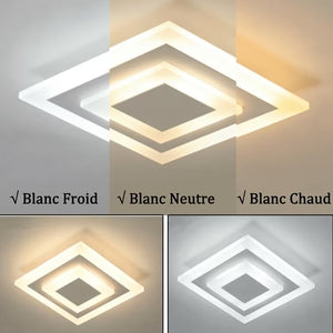 Plafonnier LED Compact Design Carré — Éclairage Blanc Chaud pour Salon ou Chambre | LAMIA™