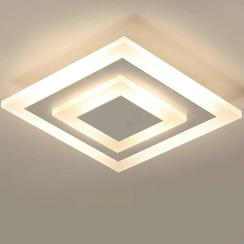 Plafonnier LED Compact Design Carré — Éclairage Blanc Chaud pour Salon ou Chambre | LAMIA™