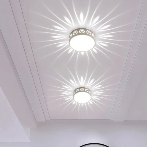 Plafonnier LED Rond Design Moderne avec Projections Lumineuses pour Salon | AURA™