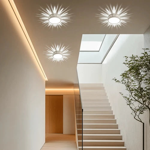 Plafonnier LED Rond Design Moderne avec Projections Lumineuses pour Salon | AURA™