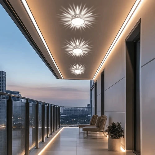 Plafonnier LED Rond Design Moderne avec Projections Lumineuses pour Salon | AURA™