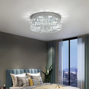 Plafonnier Luxe en Cristal et Acier — LED Intégrée Réglable, Ø50 cm | GLACIER™
